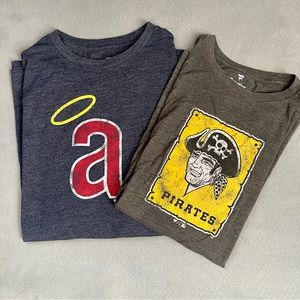 MENS FANATICS MLB BASEBALL ANAHEIM ANGELS & PITTSBURG PIRATES TEE SHIRTS SIZE XL